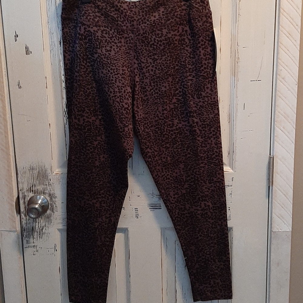 Purple and black leggings